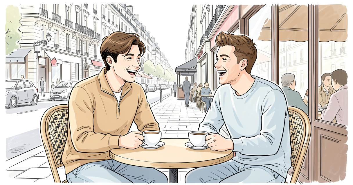 Rencontre plan bi Paris dans un café du Marais, ambiance conviviale et décontractée.
