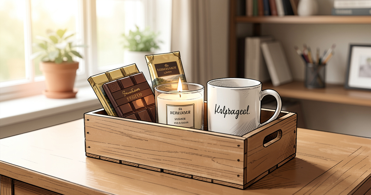 Coffret gourmand et bougie parfumée pour un départ de collègue