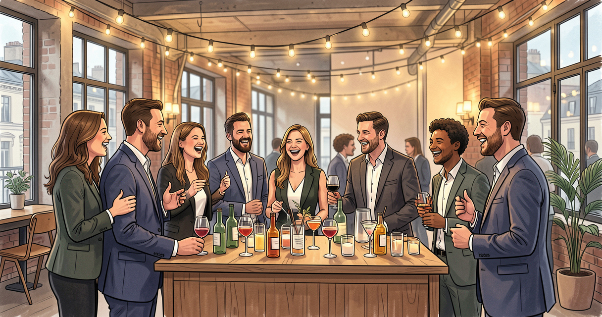 Soirée team building à Paris lors d’un atelier cocktail en salle privatisée